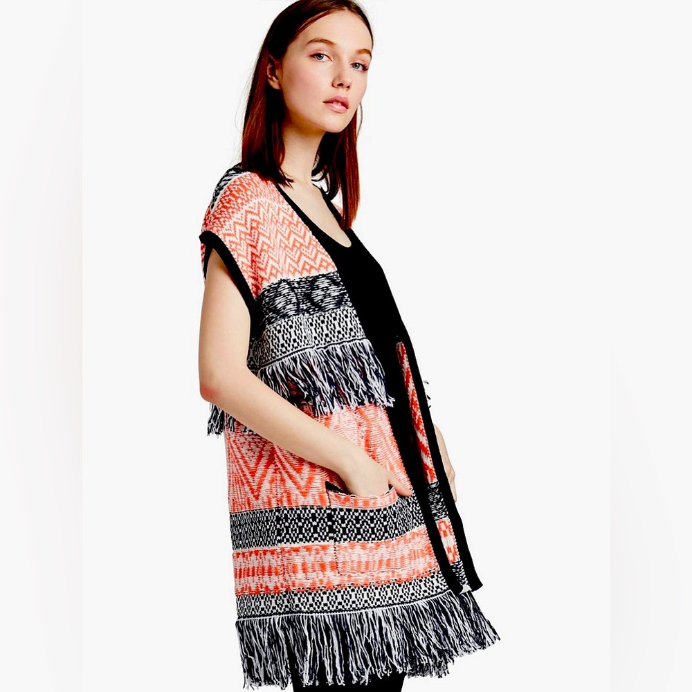 LUCKY Fringe Jacquard Sweater Vest